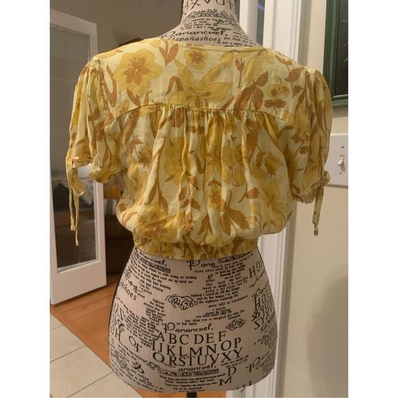 Urban Outfitters Cropped Top Yellow Boho City Chic - Picture 4 of 8